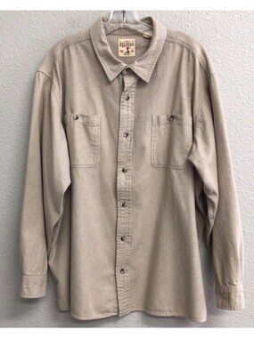 Red Head Mens Shirt 3XL Beige Long Sleeve Button Up Outdoors Hiking